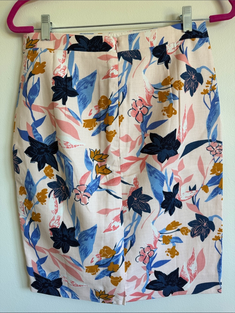 NWT JCrew Basketweave Floral Pencil Skirt in Blush with Navy, Blue, Pink & Musta